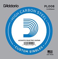 D'ADDARIO PL008 SINGLE PLAIN STEEL 008